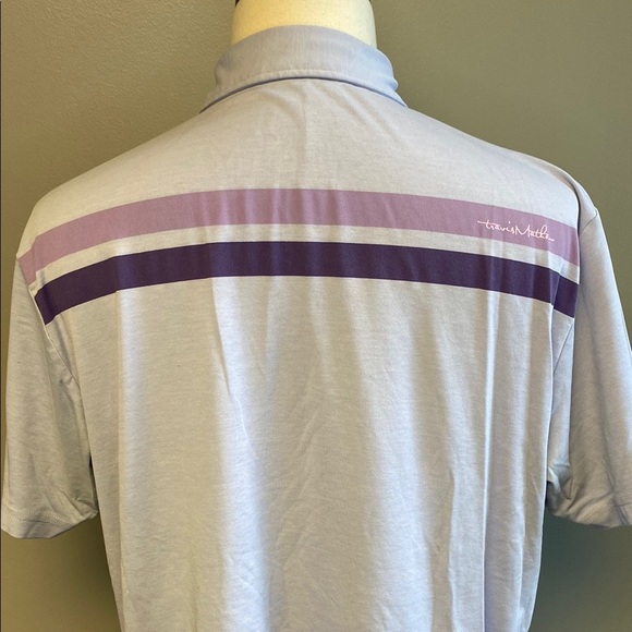 Travis Mathew Purple Logo and Stripe Polo Shirt (sz XL) - Picture 7 of 8